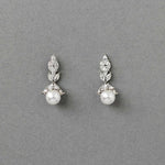 Vintage Style Pearl Drop CZ Bridal Earrings - earrings - Cassandra Lynne