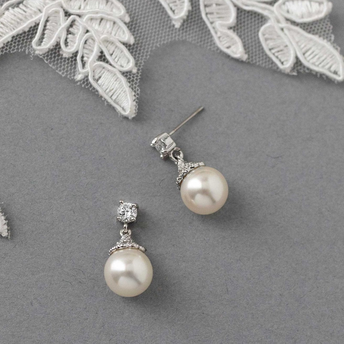 Vintage Styled Ivory Pearl Drop Earrings - Earrings - Cassandra Lynne