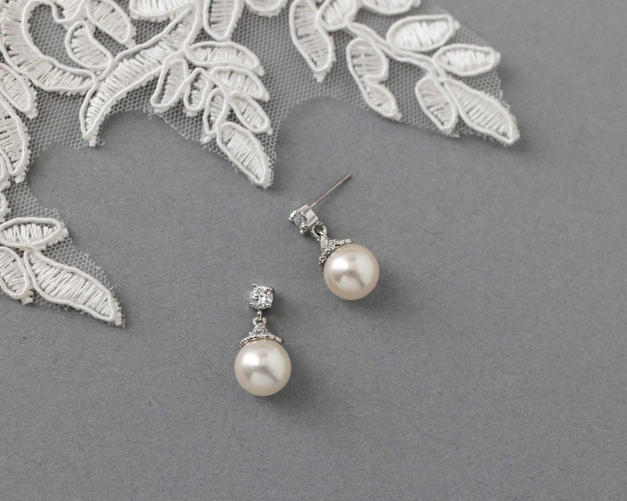 Vintage Styled Ivory Pearl Drop Earrings - Earrings - Cassandra Lynne