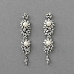 Vintage Styled Marquise Burst Pearl Dangle Earrings - earrings - Cassandra Lynne