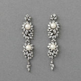 Vintage Styled Marquise Burst Pearl Dangle Earrings - earrings - Cassandra Lynne