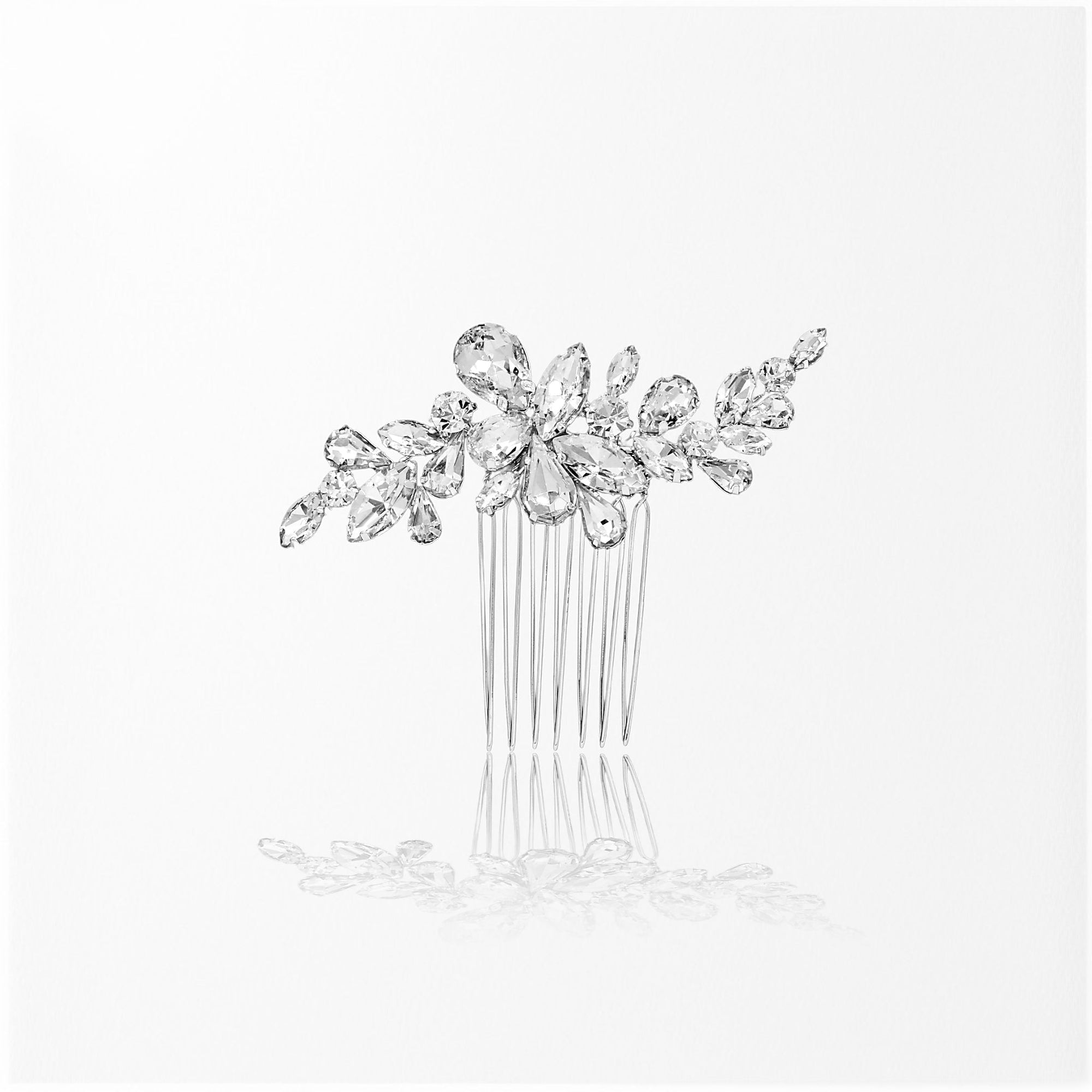Waterdrop and Marquise Crystal Hair Comb - Hair Comb - Cassandra Lynne