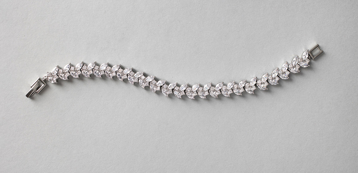 Leaf Bridal Bracelet of CZ Cassandra Lynne