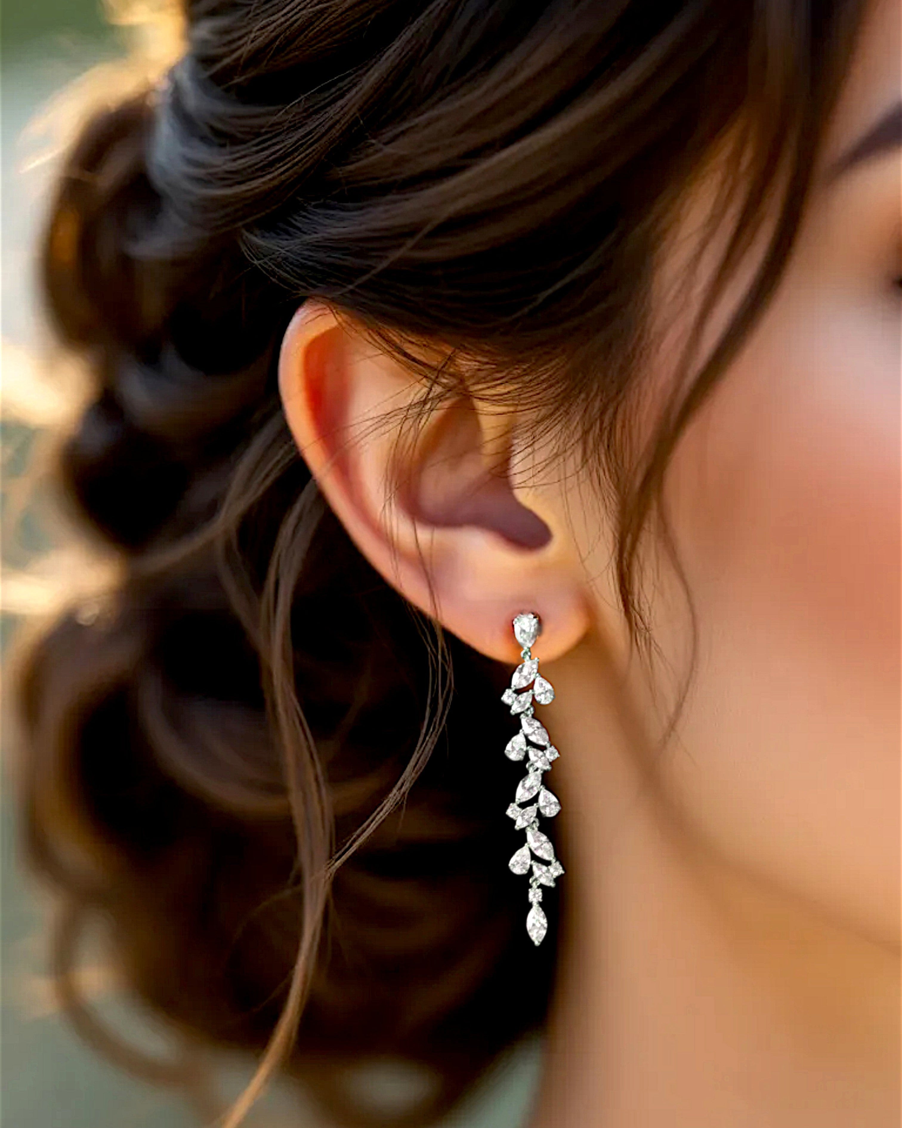 CZ Bridal Earrings With Pear and Marquise Jewels - Cassandra Lynne