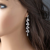 CZ Bridal Earrings With Pear and Marquise Jewels _ Cassandra Lynne