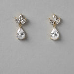 Wedding Earrings with CZ Pear Drop - Earrings - Cassandra Lynne