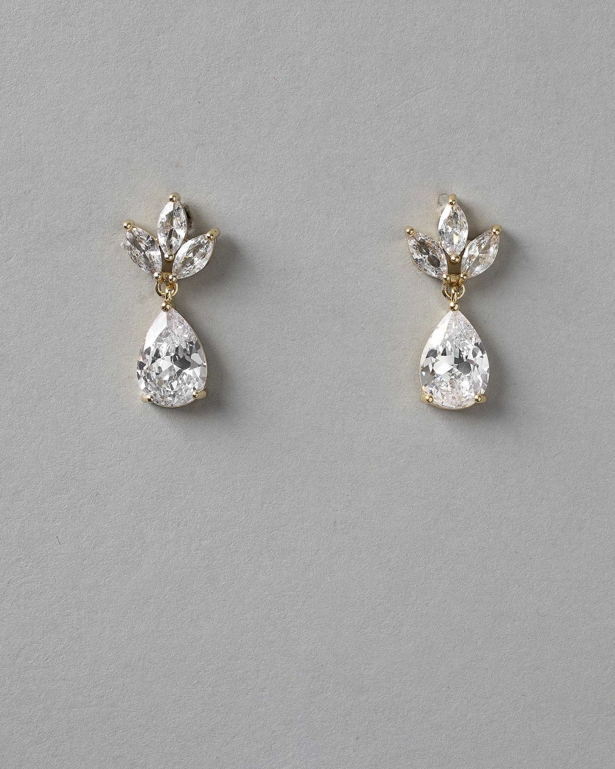Wedding Earrings with CZ Pear Drop - Earrings - Cassandra Lynne