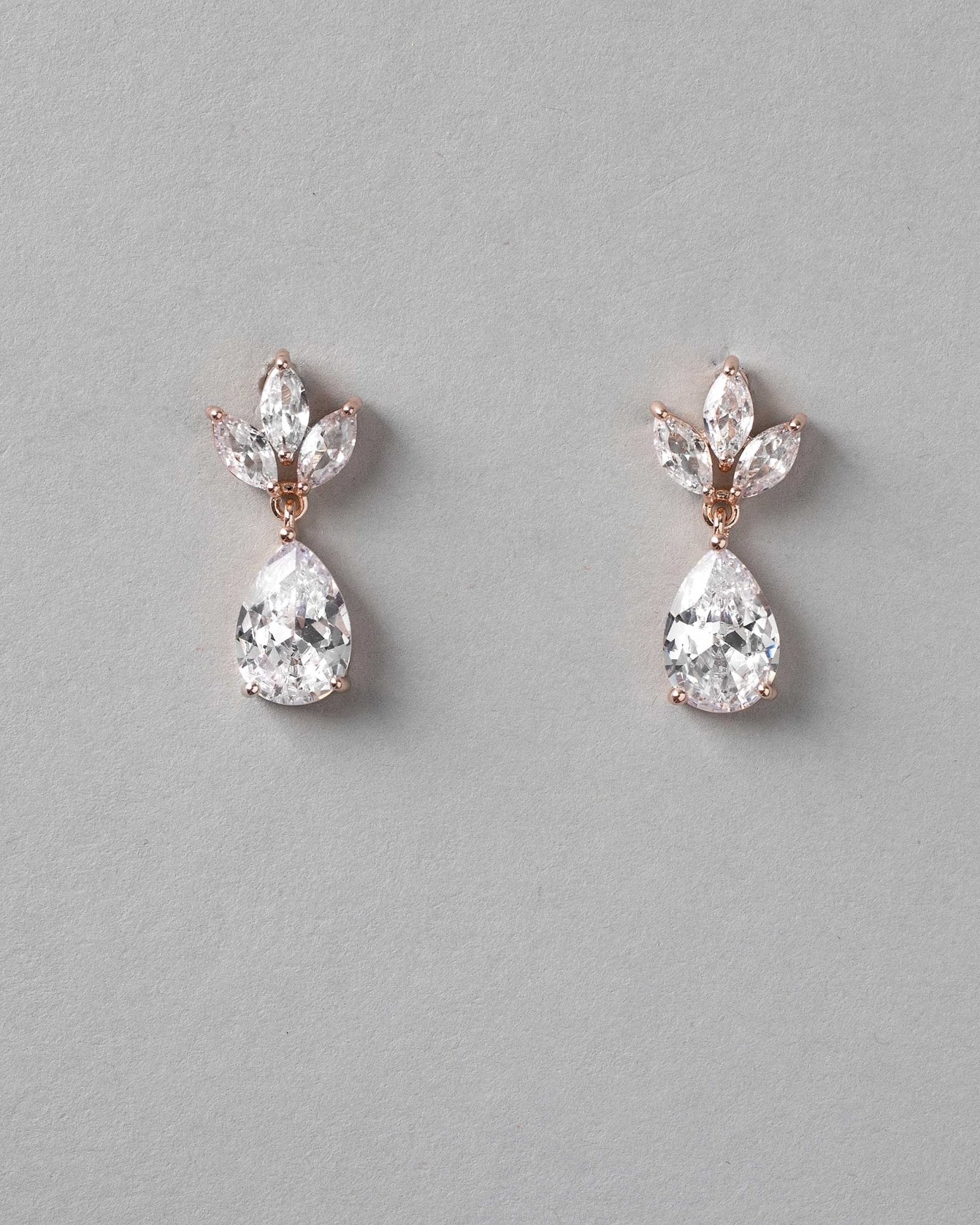 Wedding Earrings with CZ Pear Drop - Earrings - Cassandra Lynne