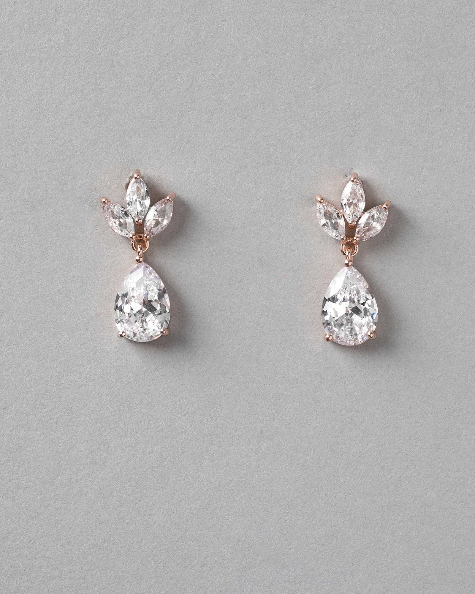 Wedding Earrings with CZ Pear Drop - Earrings - Cassandra Lynne