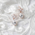 Wedding Earrings with CZ Pear Drop - Earrings - Cassandra Lynne