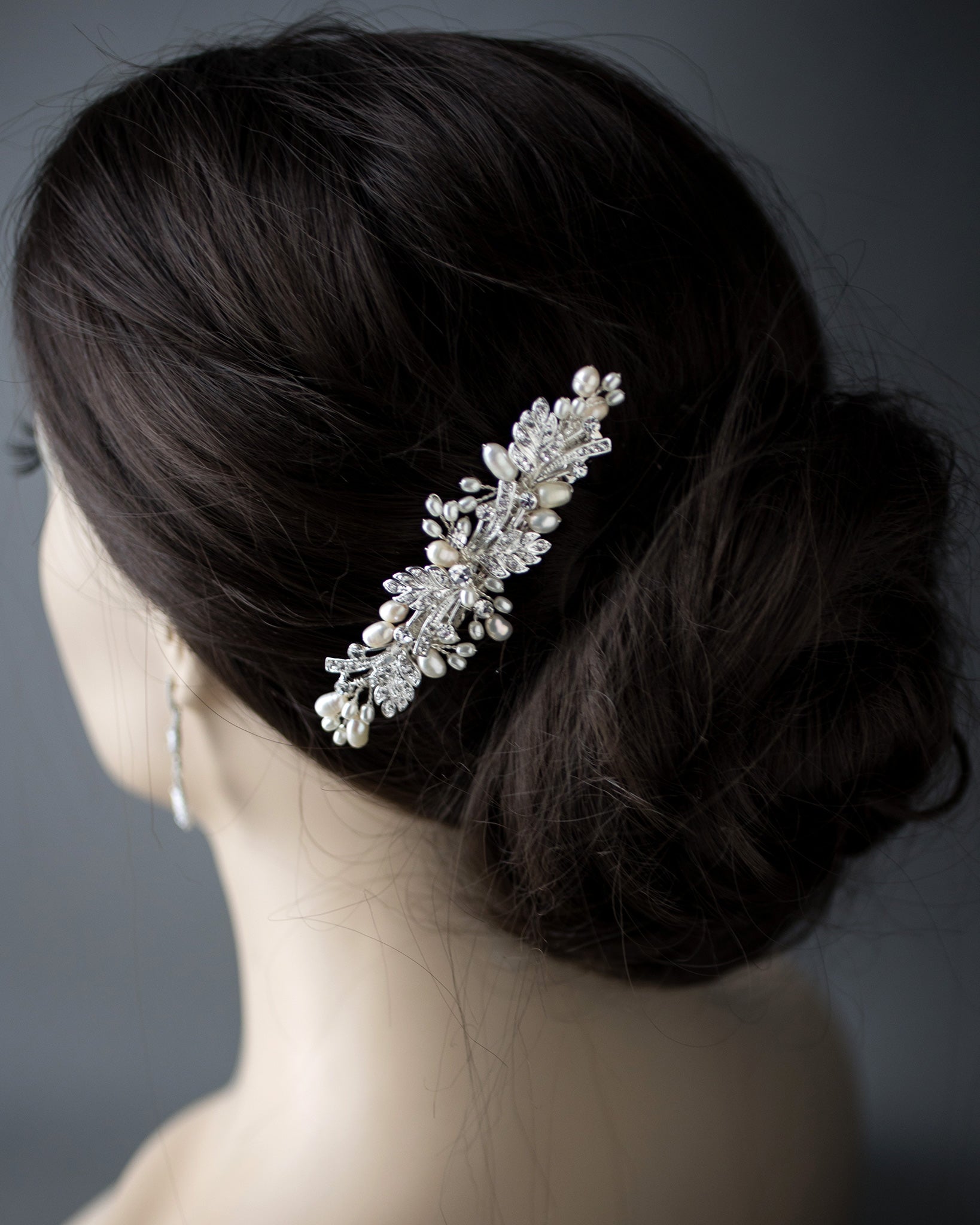Wedding Hair Barrette with Ivory Pearls - Hair Clips - Cassandra Lynne