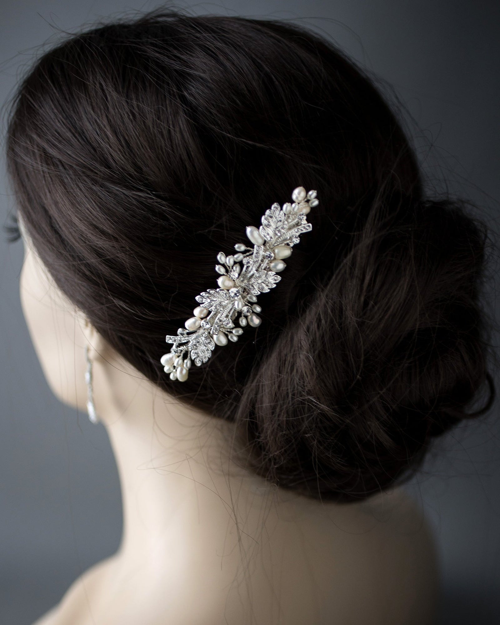 Wedding Hair Barrette with Ivory Pearls - Hair Clips - Cassandra Lynne