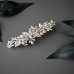 Wedding Hair Barrette with Ivory Pearls - Hair Clips - Cassandra Lynne