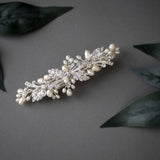 Wedding Hair Barrette with Ivory Pearls - Hair Clips - Cassandra Lynne