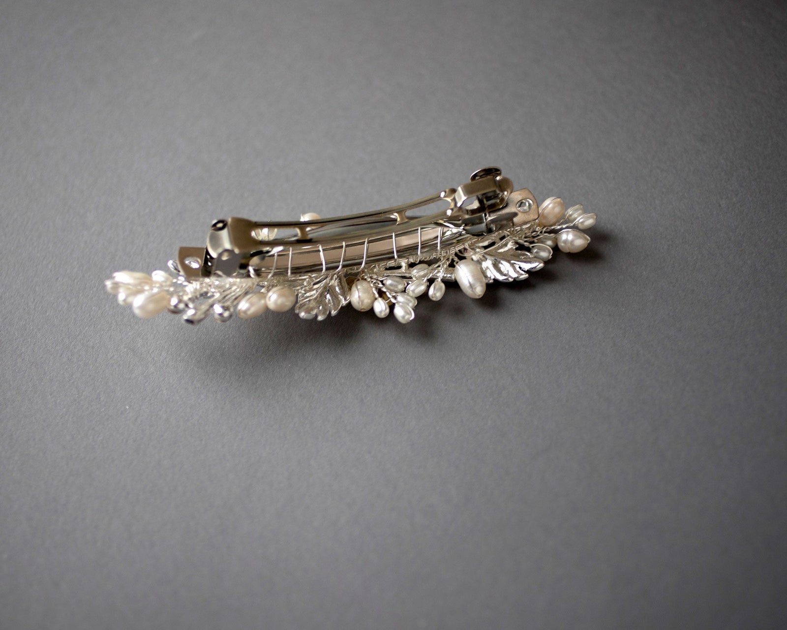 Wedding Hair Barrette with Ivory Pearls - Hair Clips - Cassandra Lynne