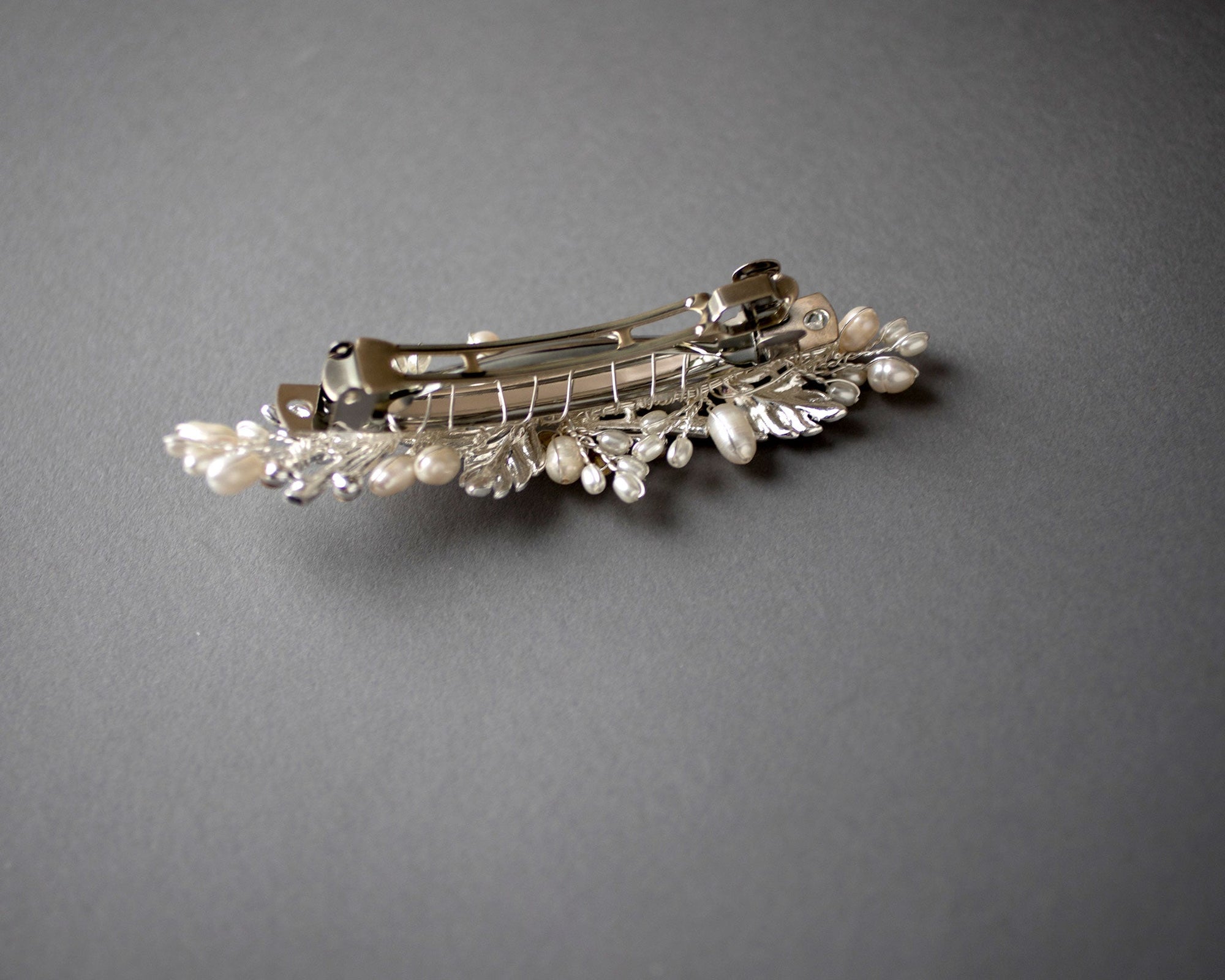 Wedding Hair Barrette with Ivory Pearls - Hair Clips - Cassandra Lynne