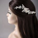 Wedding Hair Clip with Ivory Porcelain Flowers - Hair Clips - Cassandra Lynne