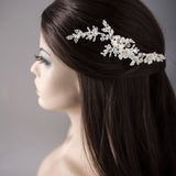 Wedding Hair Clip with Ivory Porcelain Flowers - Hair Clips - Cassandra Lynne