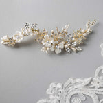 Wedding Hair Clip with Ivory Porcelain Flowers - Hair Clips - Cassandra Lynne