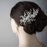 Wedding Hair Comb of Marquise Flowers and Pearls - Hair Comb - Cassandra Lynne