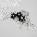 Wedding Hair Comb with Black Crystal Beads - Hair Clips - Cassandra Lynne