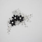 Wedding Hair Comb with Black Crystal Beads - Hair Clips - Cassandra Lynne