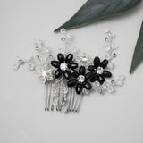 Wedding Hair Comb with Black Crystal Beads - Hair Clips - Cassandra Lynne