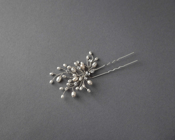 Ivory Pearl and Crystal Bridal Hair Pin