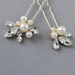 Wedding Hair Pin Set of Rhinestones and Pearls - Hair Pins - Cassandra Lynne