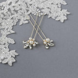 Wedding Hair Pin Set of Rhinestones and Pearls - Hair Pins - Cassandra Lynne