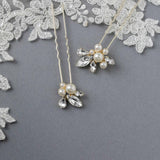 Wedding Hair Pin Set of Rhinestones and Pearls - Hair Pins - Cassandra Lynne