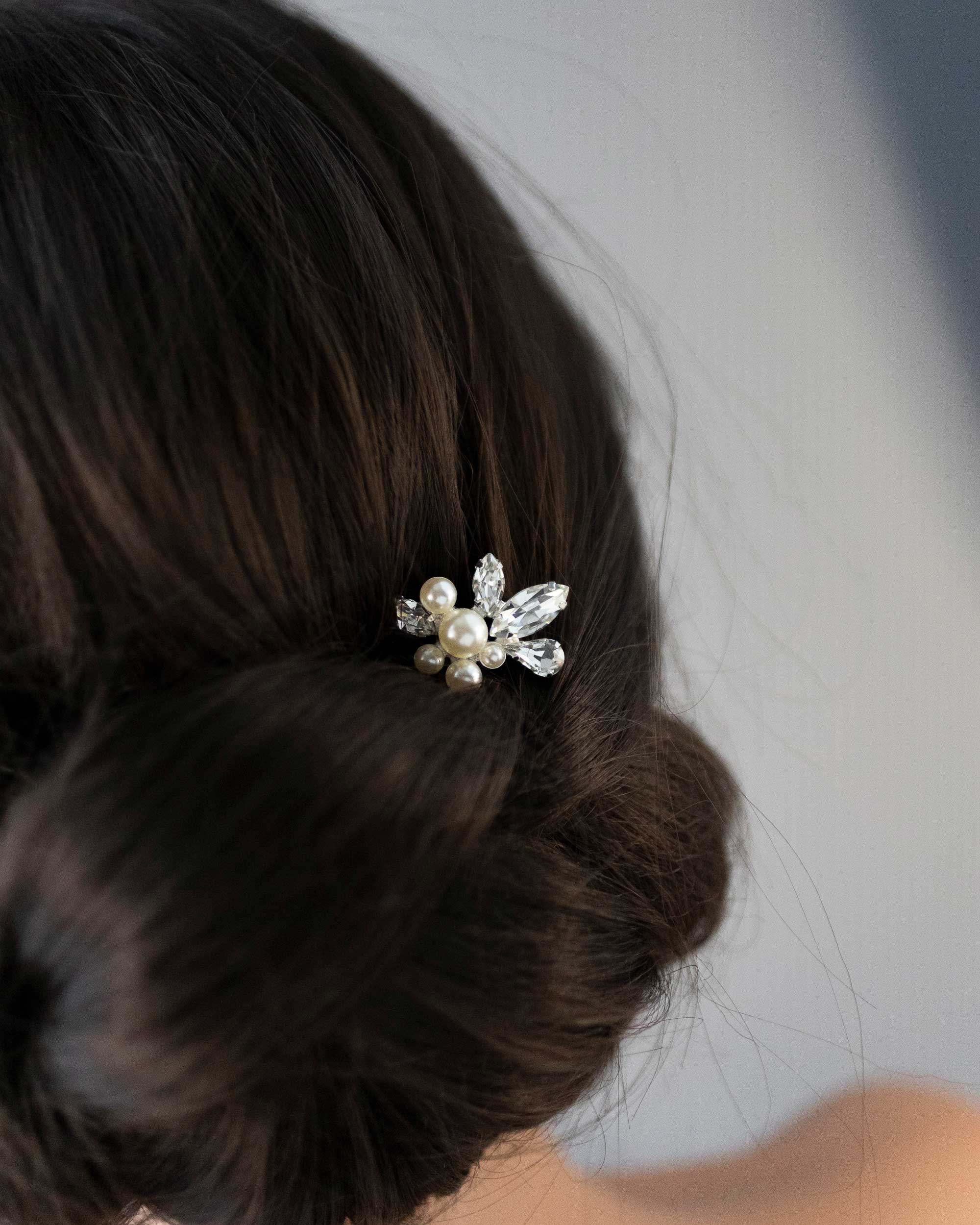 Wedding Hair Pin Set of Rhinestones and Pearls - Cassandra Lynne