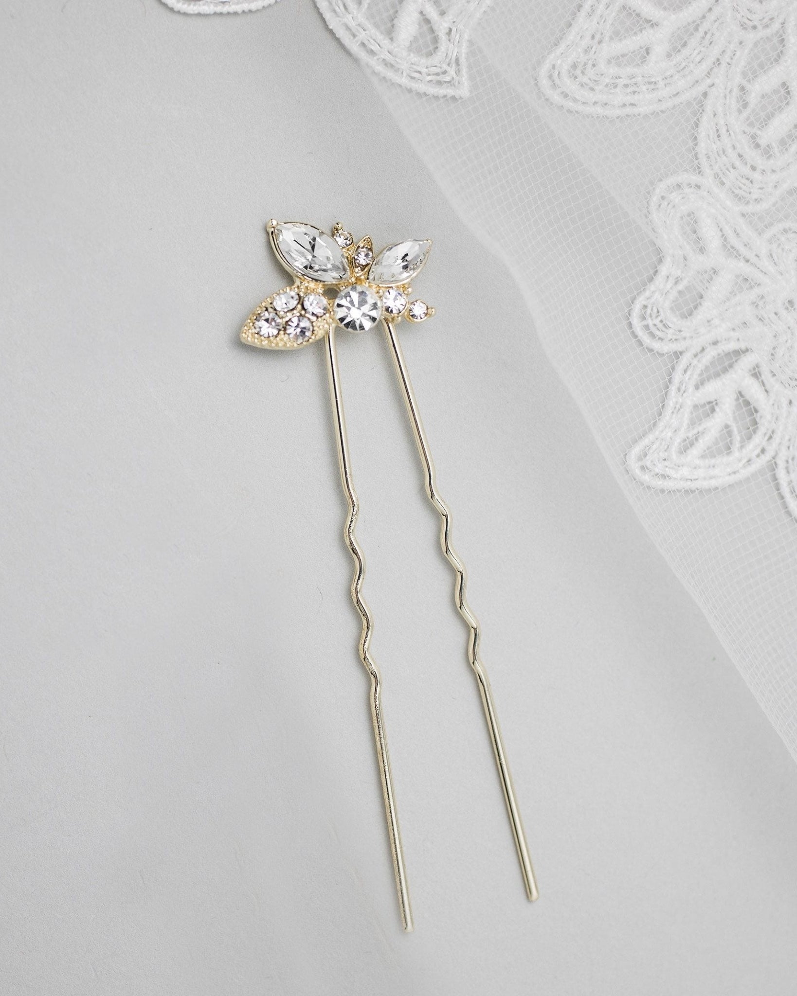 Wedding Hair Pin with Elegant Marquise Jewels - Hair Pins - Cassandra Lynne