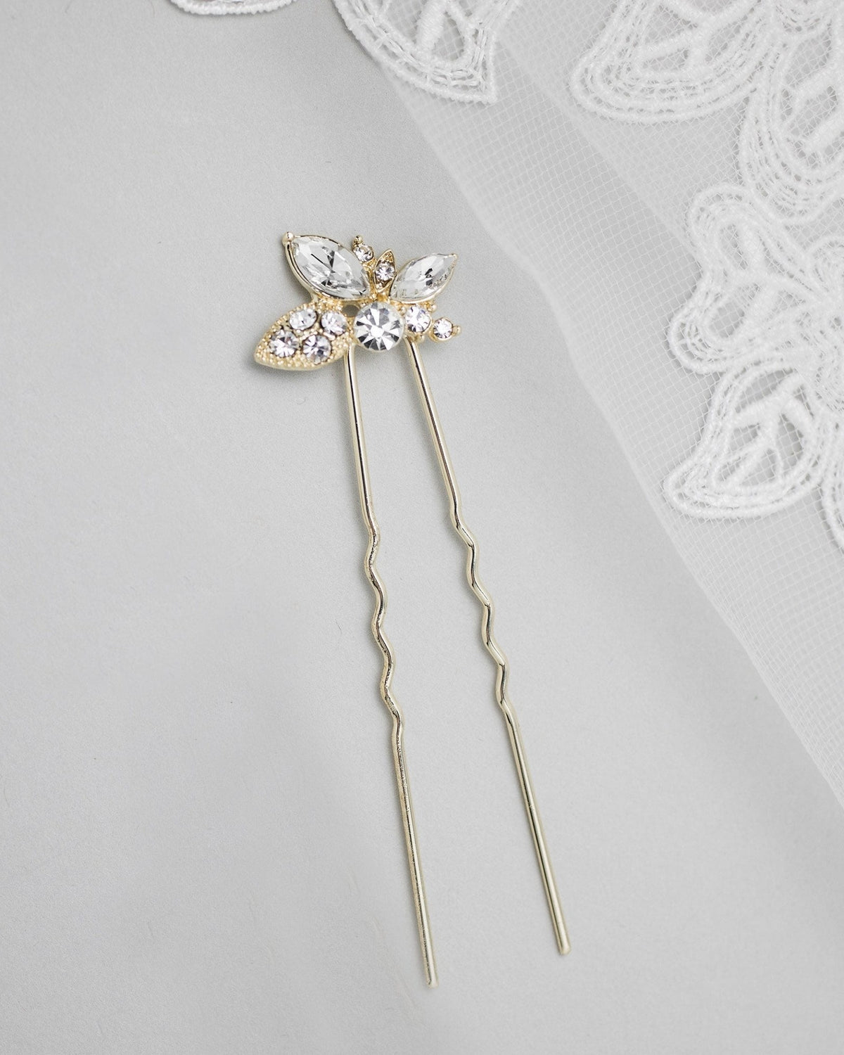 Wedding Hair Pin with Elegant Marquise Jewels - Cassandra Lynne