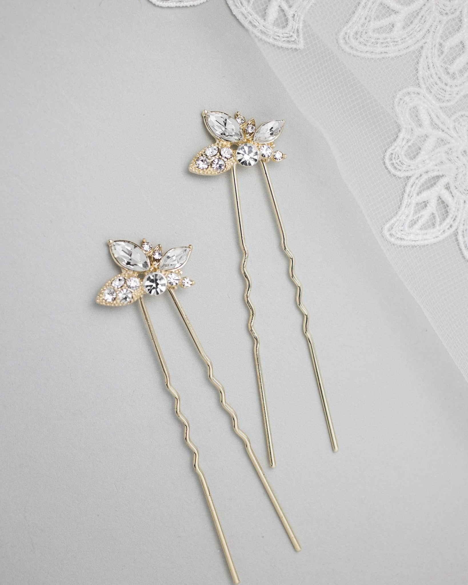 Wedding Hair Pin with Elegant Marquise Jewels - Hair Pins - Cassandra Lynne