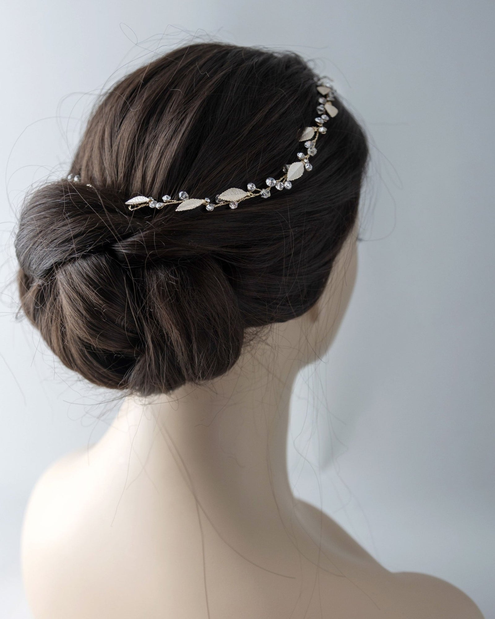 Wedding Hair Vine Halo in Light Gold - Hair Vine - Cassandra Lynne