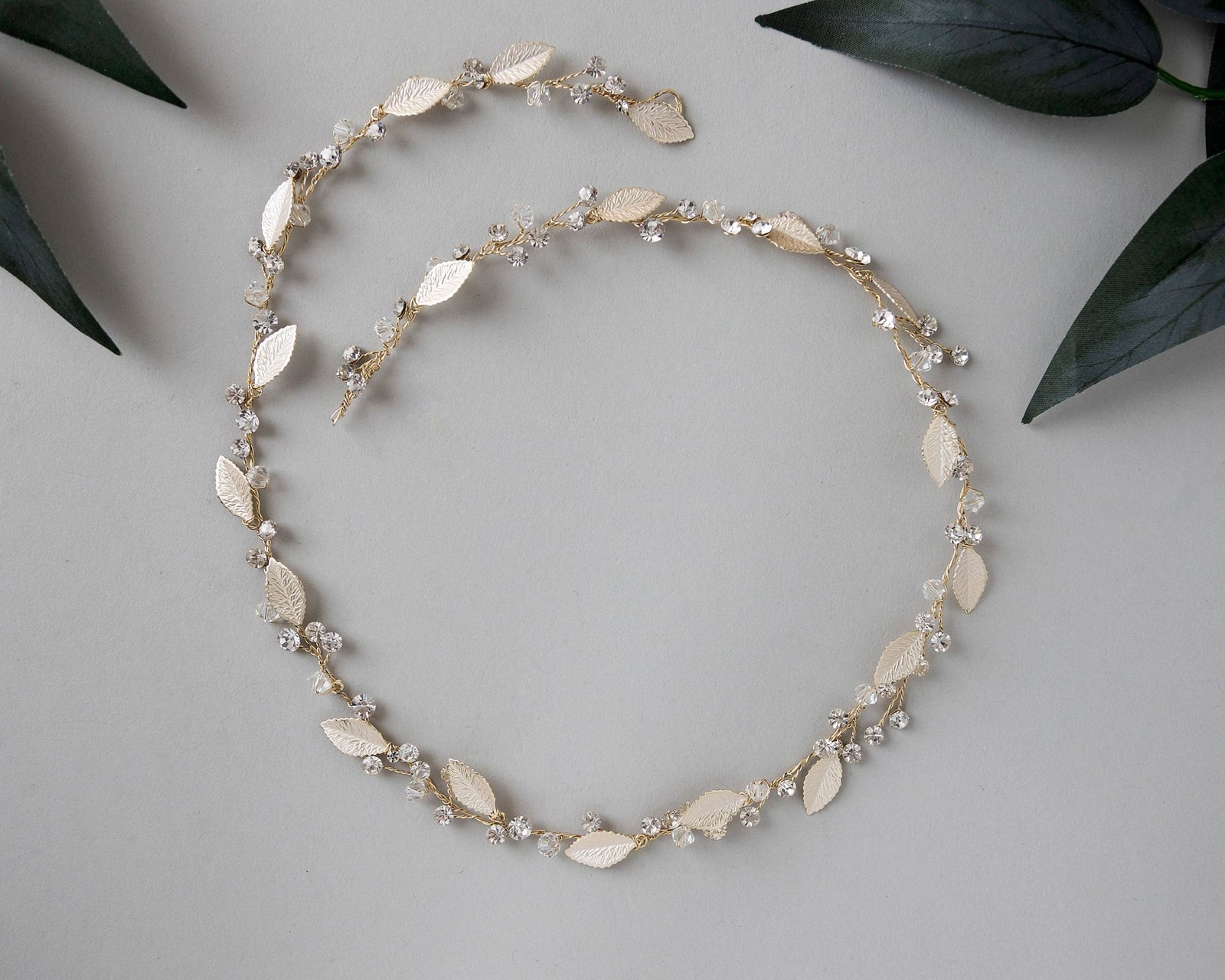 Wedding Hair Vine Halo in Light Gold - Hair Vine - Cassandra Lynne