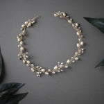 Wedding Hair Vine Headband of Freshwater Pearls and Rhinestones - Hair Vine - Cassandra Lynne