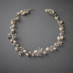 Wedding Hair Vine Headband of Freshwater Pearls and Rhinestones - Hair Vine - Cassandra Lynne