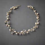 Wedding Hair Vine Headband of Freshwater Pearls and Rhinestones - Hair Vine - Cassandra Lynne