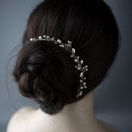 Wedding Hair Vine Headband of Freshwater Pearls and Rhinestones - Hair Vine - Cassandra Lynne