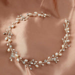 Wedding Hair Vine Headband of Freshwater Pearls and Rhinestones - Hair Vine - Cassandra Lynne