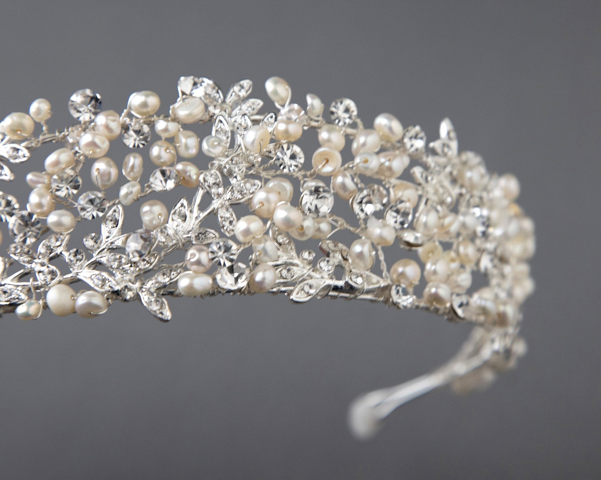 Wedding Headband Headpiece with Freshwater Pearls - Tiara - Cassandra Lynne