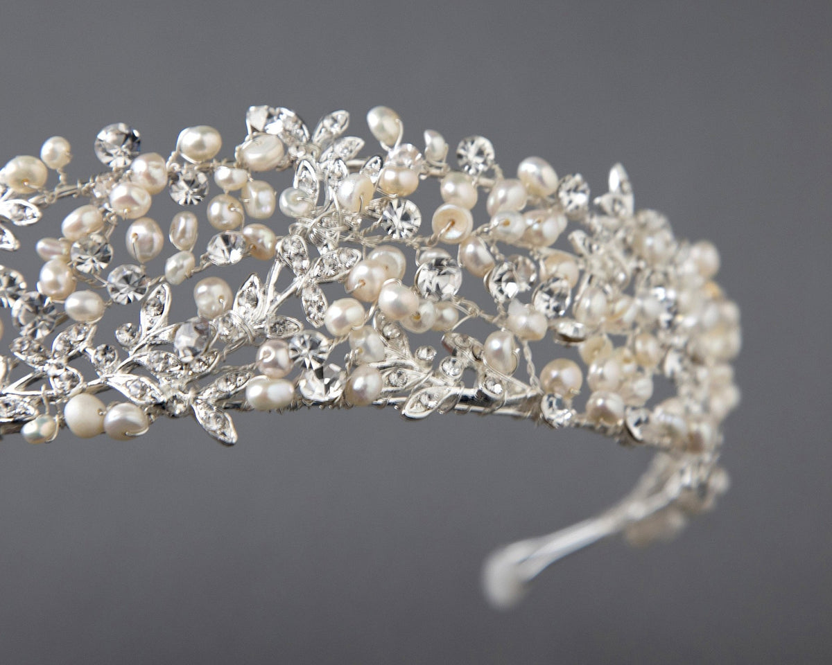 Wedding Headband Headpiece with Freshwater Pearls - Tiara - Cassandra Lynne