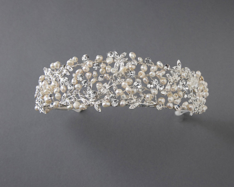 Wedding Headband Headpiece with Freshwater Pearls - Tiara - Cassandra Lynne