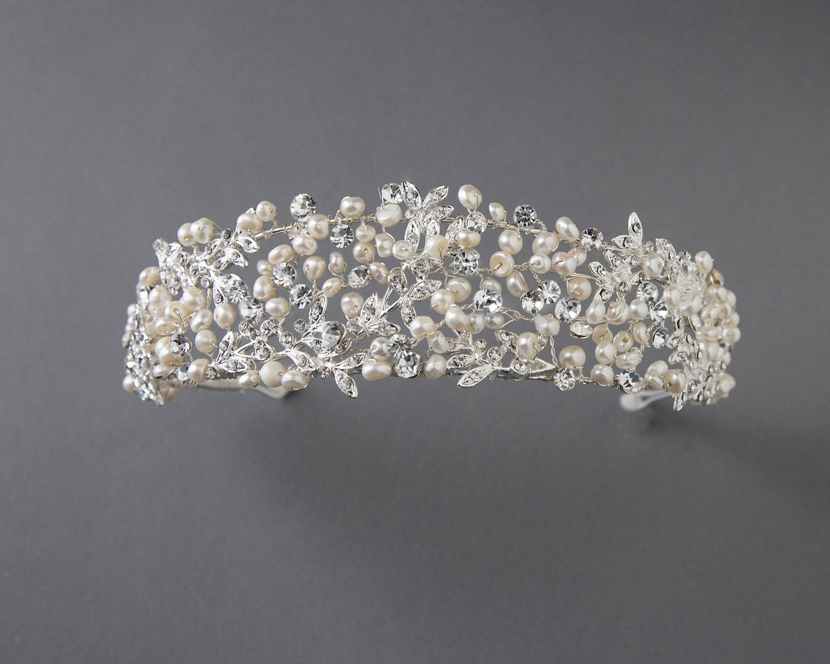 Wedding Headband Headpiece with Freshwater Pearls - Tiara - Cassandra Lynne