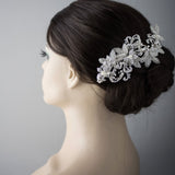 Wedding Headpiece of Pearls, Scrolls and Beaded Leaves - Hair Clips - Cassandra Lynne
