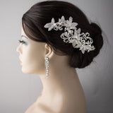 Wedding Headpiece of Pearls, Scrolls and Beaded Leaves - Hair Clips - Cassandra Lynne