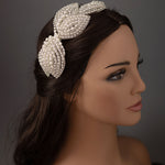 Beaded Wedding Headpiece with Pearls and Jewels