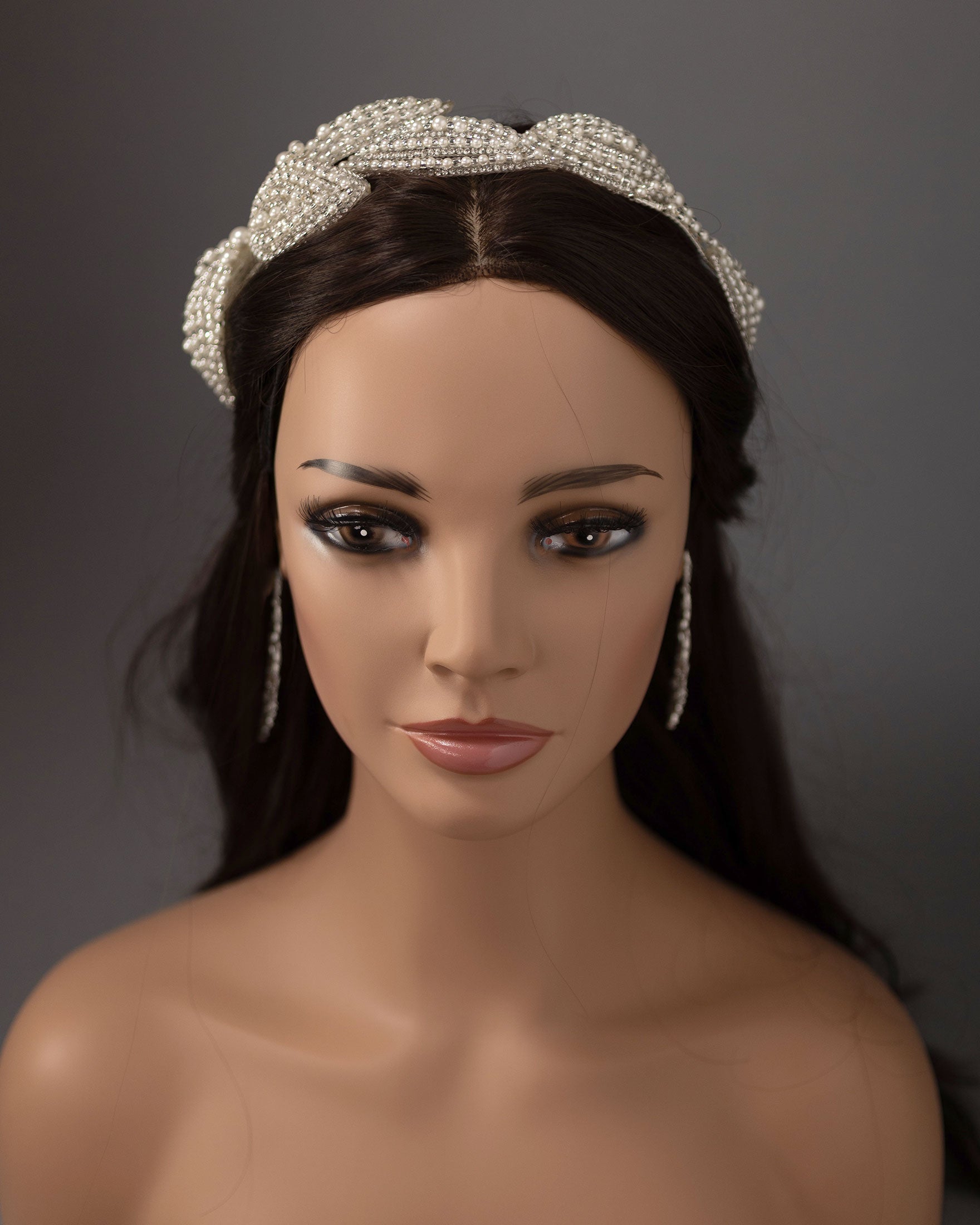 Beaded Wedding Headpiece with Pearls and Jewels
